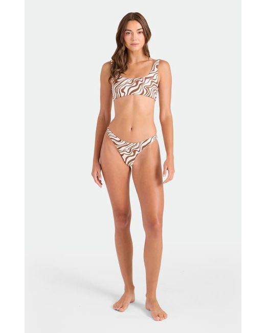 Volcom Brown Coco Retro Bloom Reversible Bikini Top