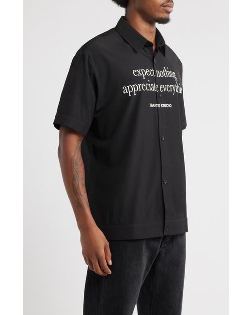 Saint Studio Black Appreciate Button-Up Shirt for men