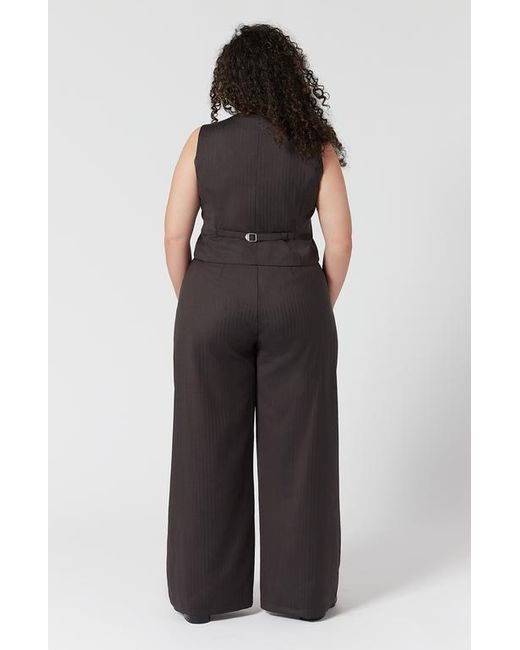 Aam The Label Black The Wool Wide Leg Pant For Full Hips And Thighs