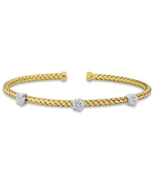 Julianna B Metallic 1/2 Ctw Cubic Zirconia Station Bangle Bracelet