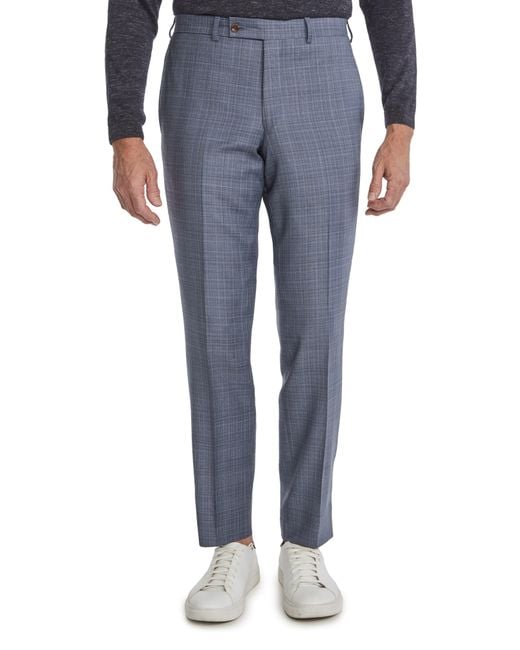 Jack Victor Blue Esprit Contemporary Fit Plaid Wool Suit for men