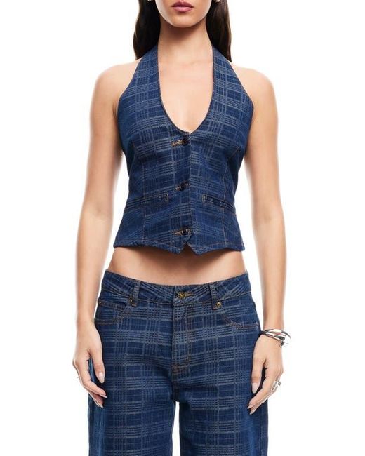 Lioness Blue Renewal Crop Denim Halter Top