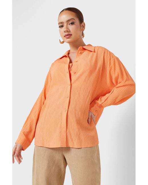 Nocturne Orange Oversized Twin Set Shirt