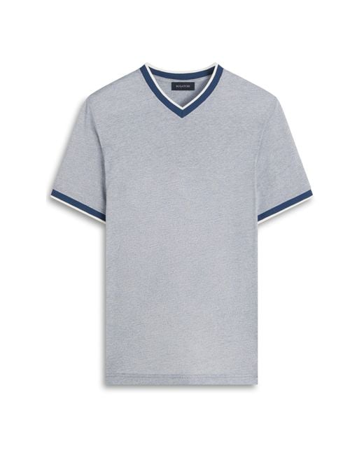 Bugatchi Gray High V-neck T-shirt for men