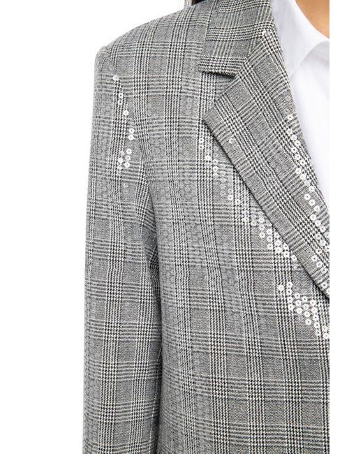 Zadig & Voltaire Gray Vanille Sequin Plaid Blazer