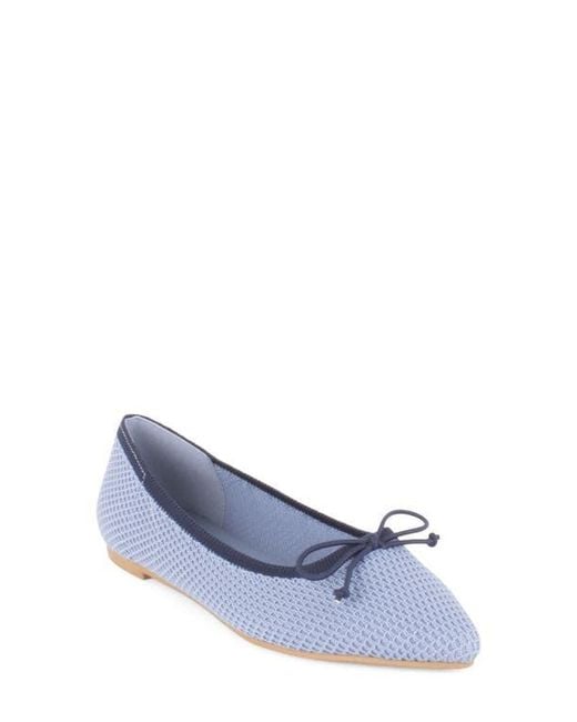 Tahari Blue Bogota Pointed Toe Flat
