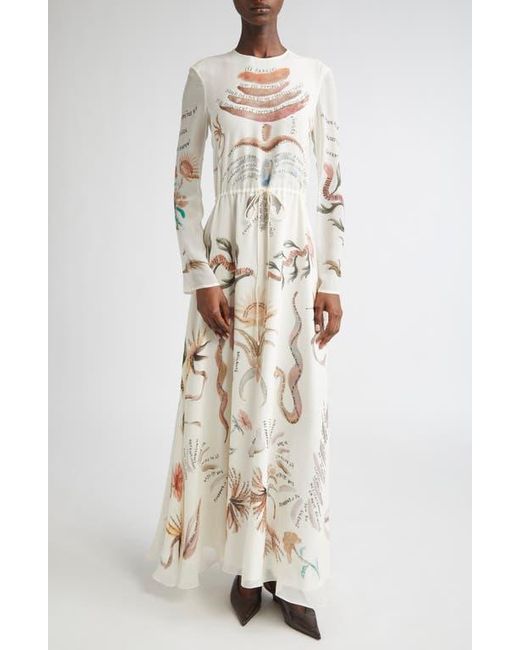 Altuzarra Women's Natural Sybbeline Long Sleeve Silk Georgette Maxi Dress