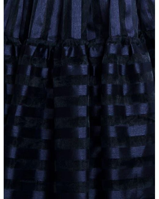 BCBGMAXAZRIA Blue Stripe Organza Gown