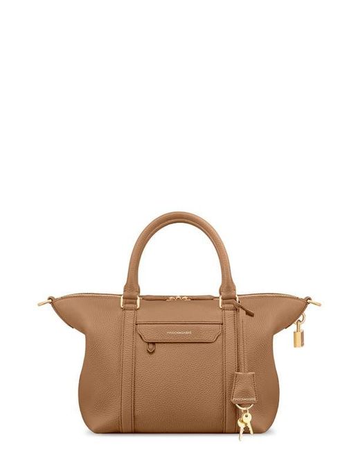 Maison De Sabre Brown Small Leather Weekender Bag
