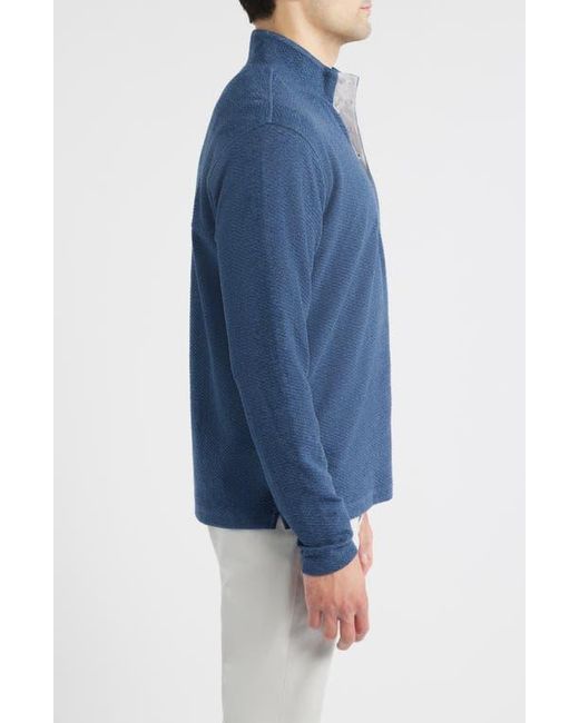 Johnnie-o Blue Ransel Quarter Snap Placket Pullover for men