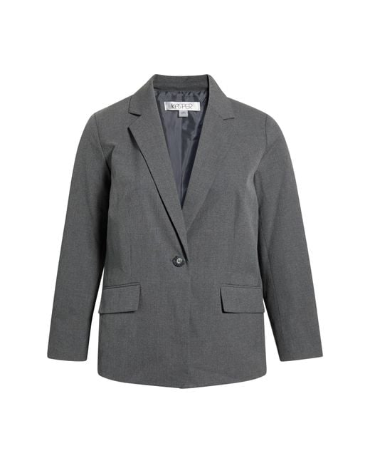 Kasper Gray One-Button Jacket
