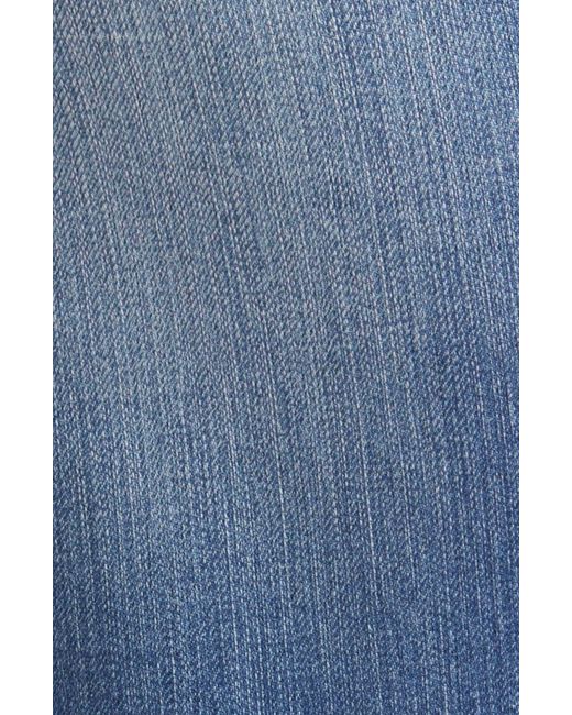 1822 Denim Blue Raw Hem Crop Straight Leg Jeans