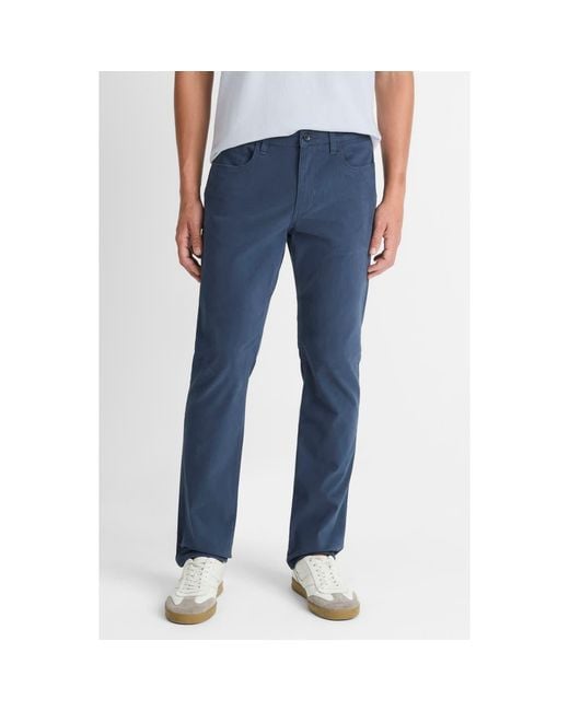 Vince Blue Dylan Slim Fit Peached Stretch Cotton Pants for men