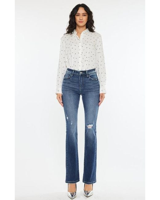 Kancan Blue Brooklyn Essentials High Rise Skinny Bootcut Jeans