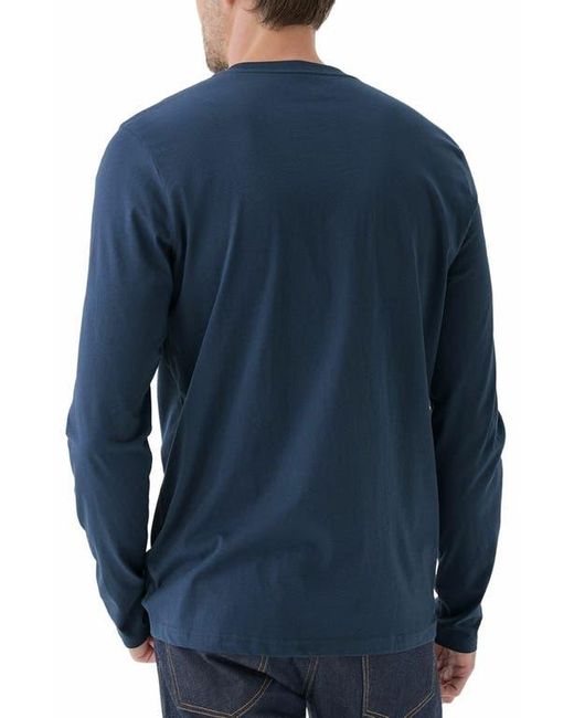 Pact Blue Organic Cotton Softspun Long Sleeve Henley for men