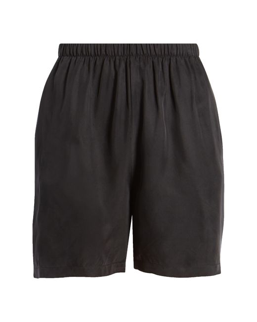 Nordstrom Black Cupro Blend Pull-on Shorts