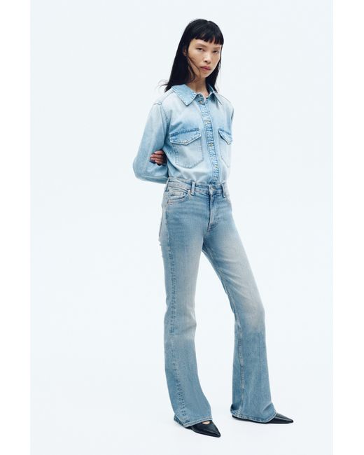 H&M Blue Flared High Jeans