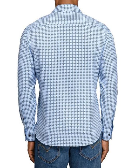 Con.struct Blue Diamond Geo Woven Long Sleeve Basic for men