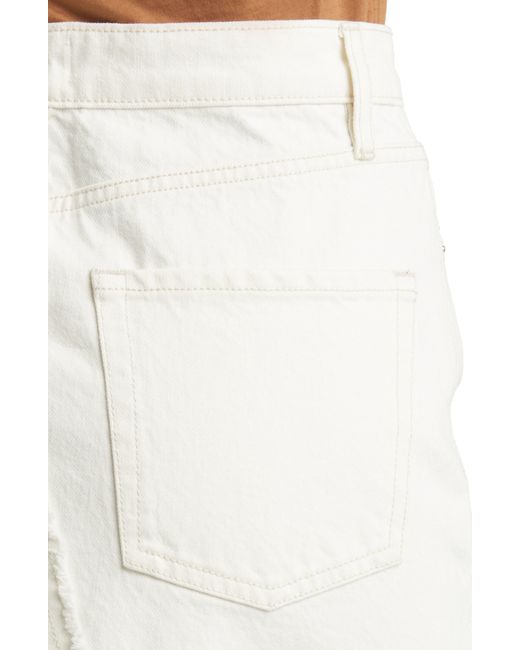 FRAME White Deconstructed Denim Skirt