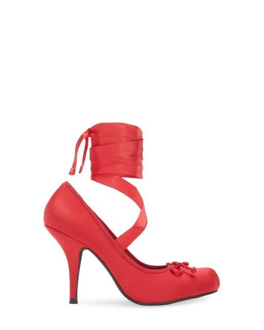 Jeffrey Campbell Red Nympha Ankle Wrap Pump