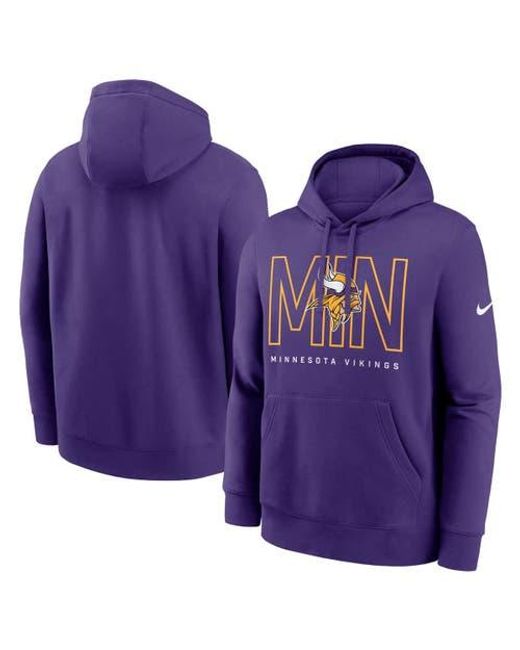 Nike Purple Minnesota Vikings Busted Play Club Fleece Pullover Hoodie for men