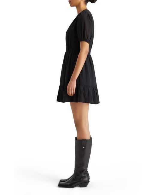 Scotch & Soda Black Wrap Front Minidress