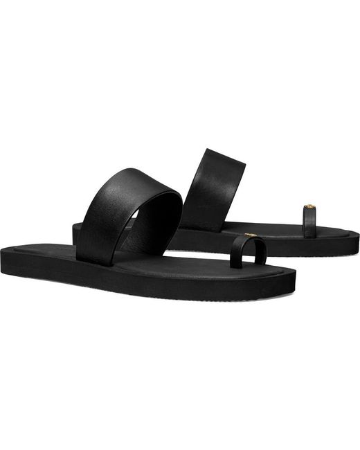 Tory Burch Black Toe Loop Sandal