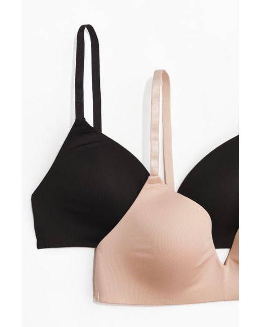 H&M Black 2-Pack Microfibre Non-Wired Bras