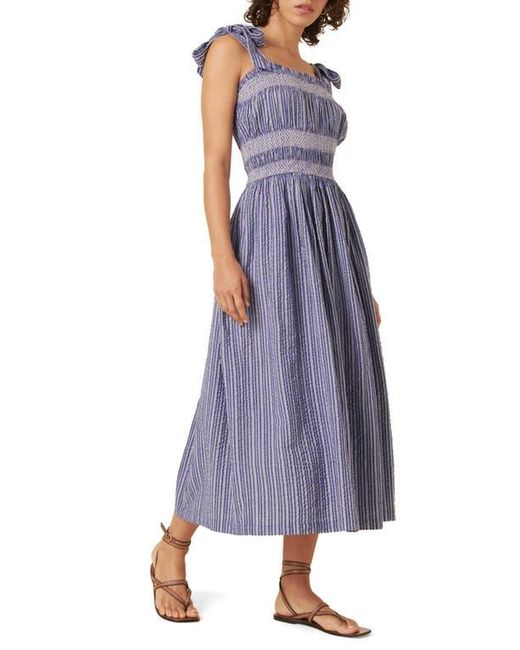 Nobody's Child Purple Marissa Stripe Organic Cotton Midi Sundress