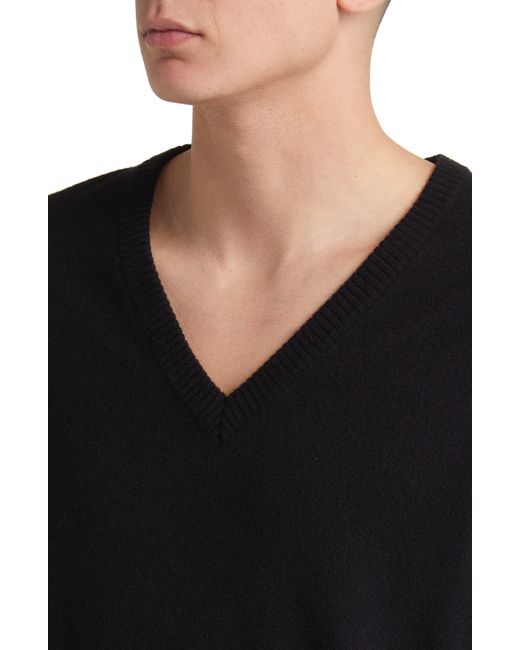 BLK DNM Black Recycled Cashmere Blend V-neck Sweater for men