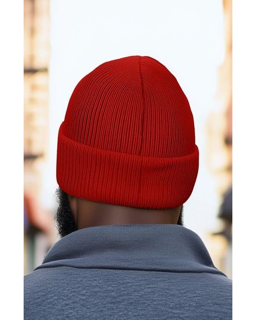 Alix Red Molecule Beanie for men