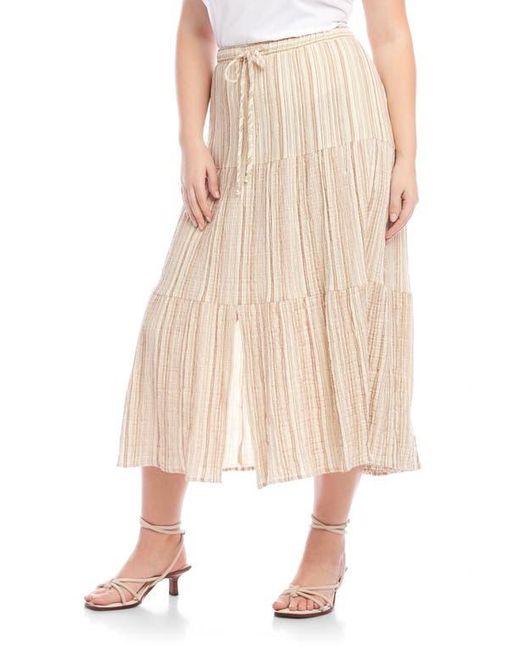 Karen Kane Natural Textured Midi Skirt