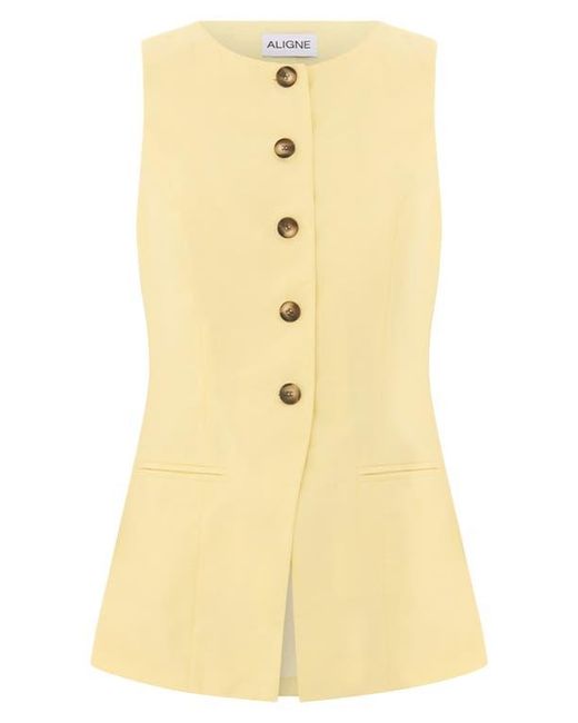 ALIGNE Yellow Leo Collarless Vest