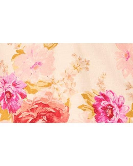 Halogen® Red Floral Print Top