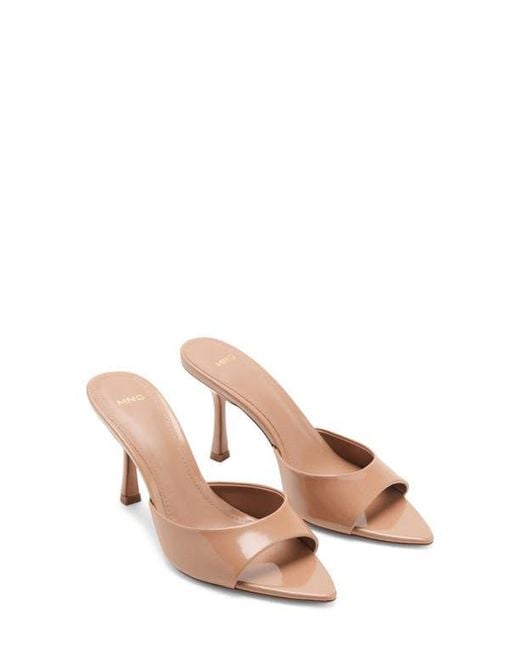 Mango Pink Pointed Toe Slide Sandal