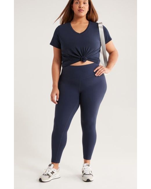 Zella Blue Studio Luxe High Waist Crop Leggings