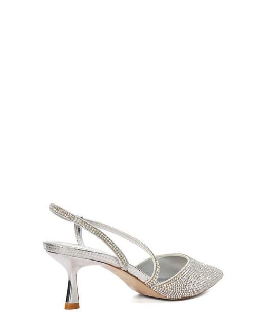 Dune White Competitive Slingback Pointed Toe Pump