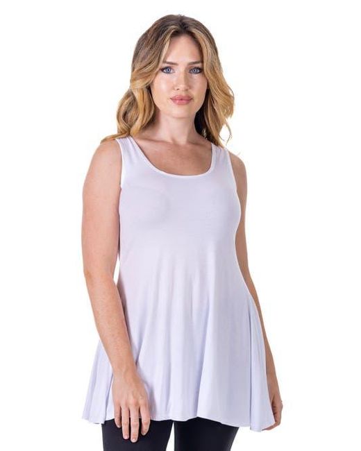 24seven Comfort Apparel White Scoop Neck Sleeveless Tunic Top