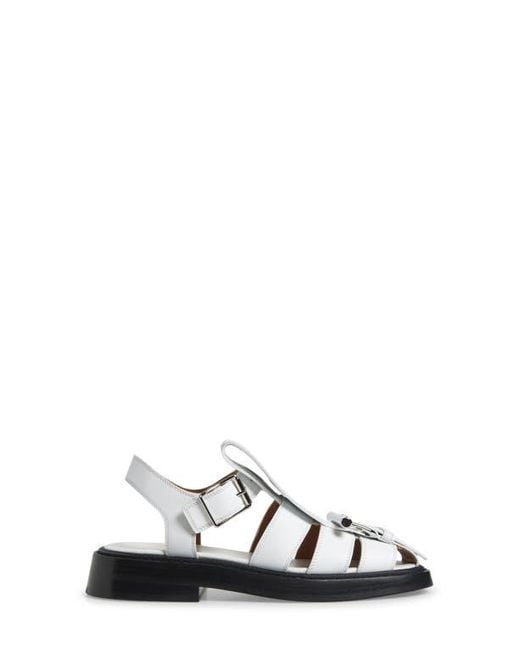 Alexander McQueen White T-Bar Fisherman Sandal