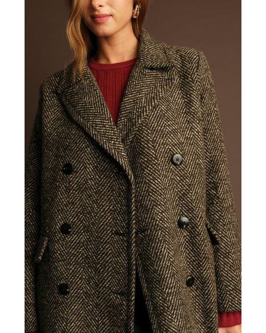 DELUC Brown Cameron Herringbone Coat