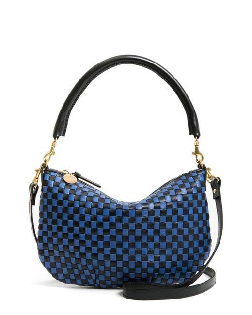 Clare V. Blue Petit Moyen Woven Messenger Bag