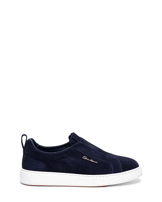 Santoni Blue Victor Slip-on Sneaker for men