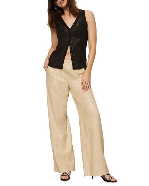 Sanctuary Black Rib Button Front Tank