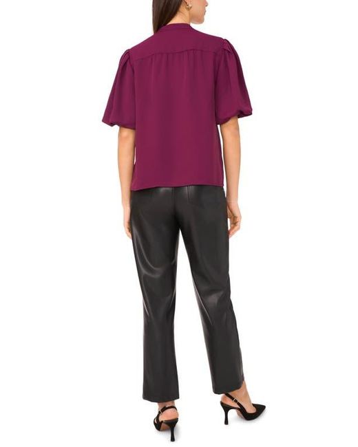 Vince Camuto Purple Puff Sleeve Popover Top