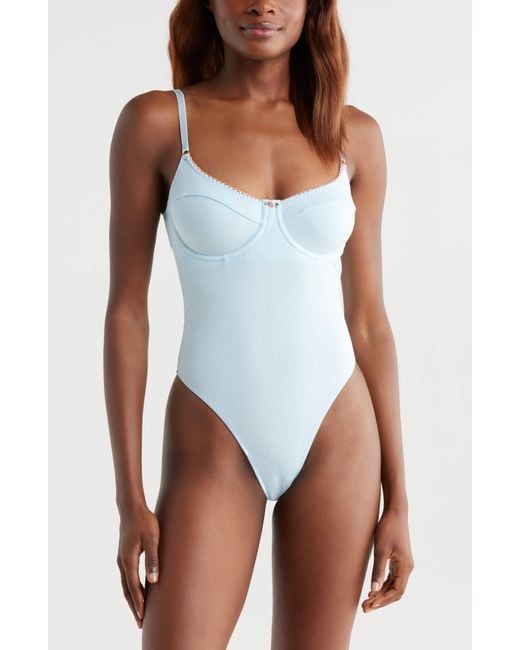 Kilo Brava White Rib Underwire Bodysuit