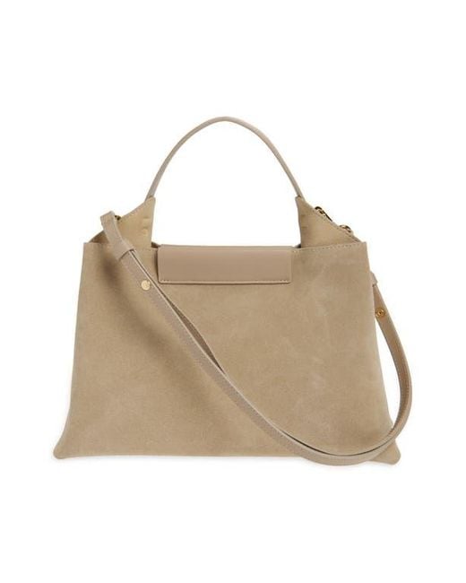 REE PROJECTS Natural Medium Elieze Suede Top Handle Bag