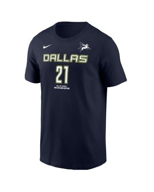 Nike Blue Dijonai Carrington Dallas Wings Explorer Edition Name & Number T-Shirt for men