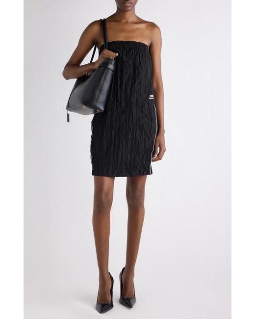 Balenciaga Black Strapless Tracksuit Minidress