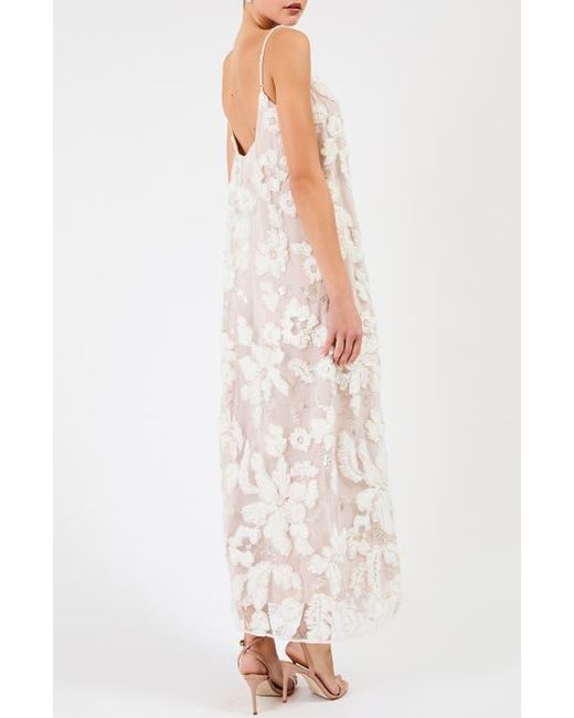 helsi embroidered sheer dress Floral Chiffon Wedding Dress with Embroidered Bodice & Forest Theme