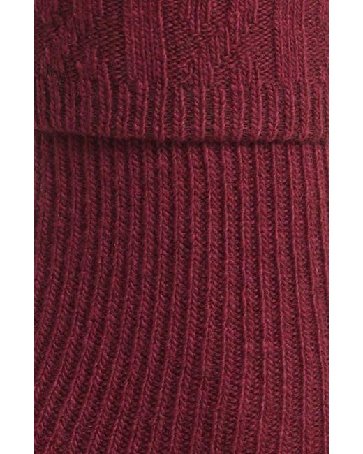 Oroblu Red Hilda Wool & Cashmere Blend Crew Socks